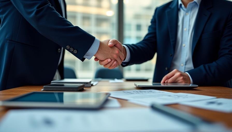 Strategic collaboration and handshakes representing emotional intelligence in a professional boardroom setting